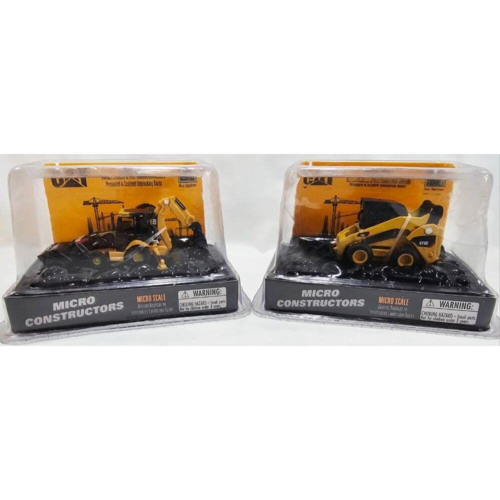 Micro Constructors Diecast CAT Caterpillar 272C Skid Steer & 420E Backhoe Loader